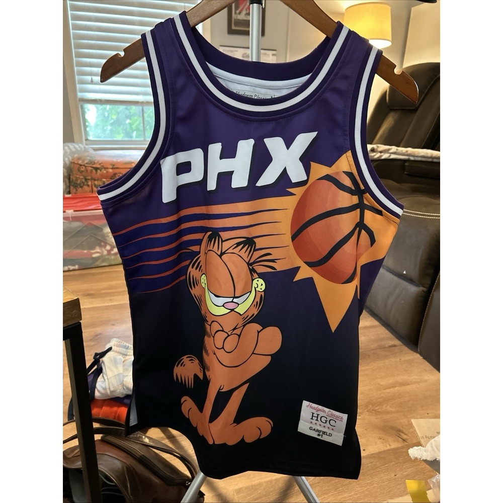 Phoenix Suns Garfield Headgear Classics Nostalgia NBA Jersey Size Small‎